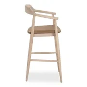 Profile Bar Stool 65cm - Oak / Tan Leather gallery detail image