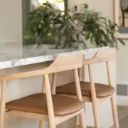 Profile Bar Stool 65cm - Oak / Tan Leather gallery detail image