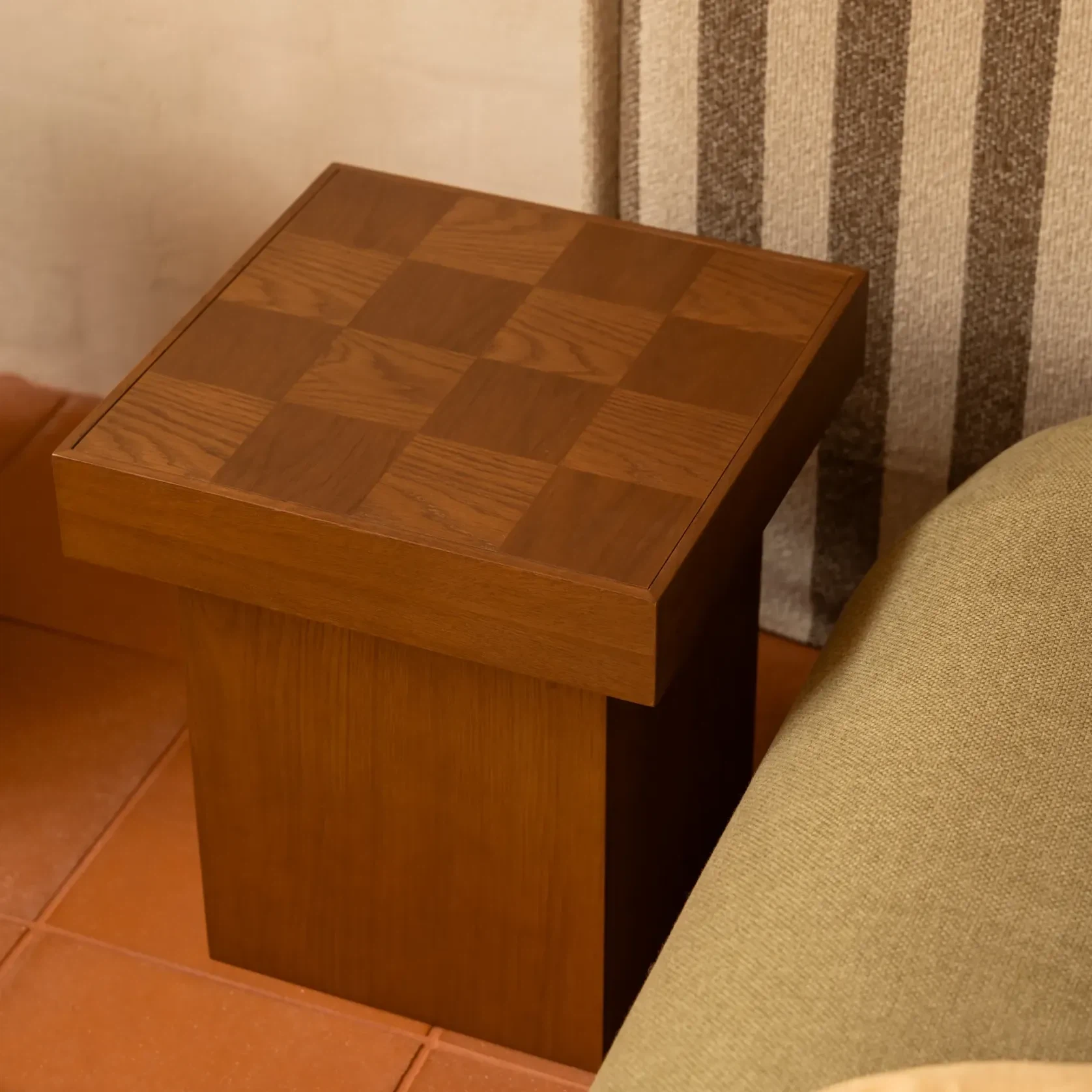 Check Side Table - Deep Oak gallery detail image