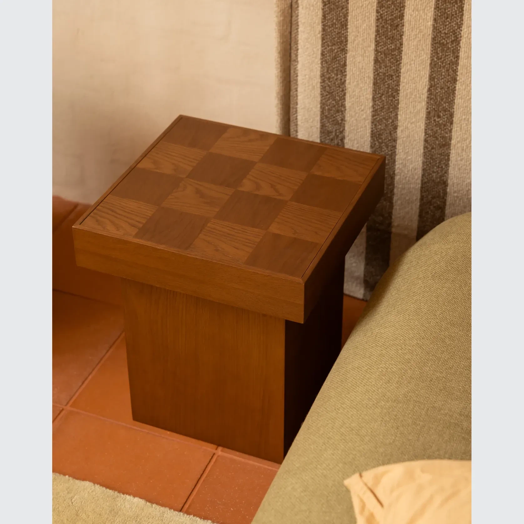 Check Side Table - Deep Oak gallery detail image