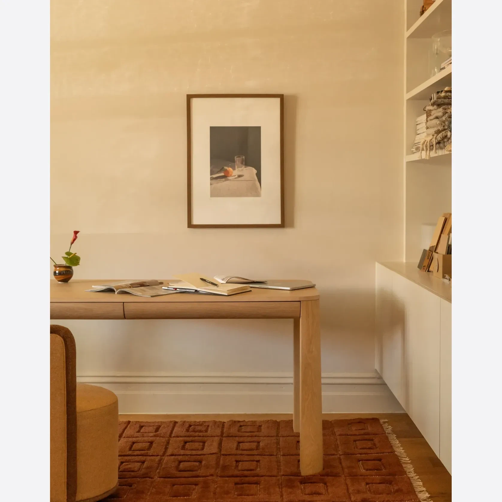 Quart Office Desk - Oak gallery detail image