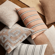 Weave Home Vinnie Striped Cushion - Terracotta | Square and Lumbar gallery detail image