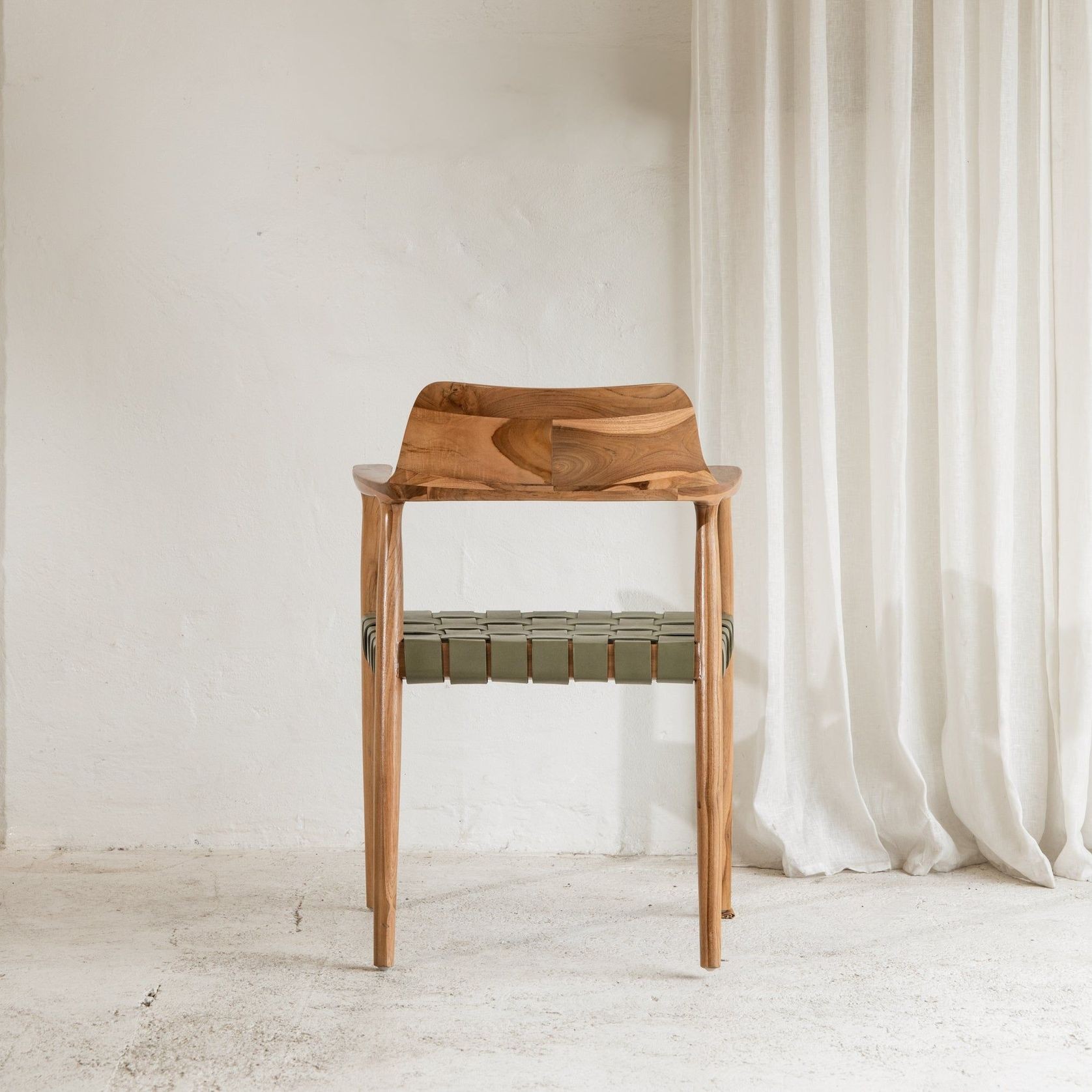 Vivica Dining Chair - Olive Leather gallery detail image