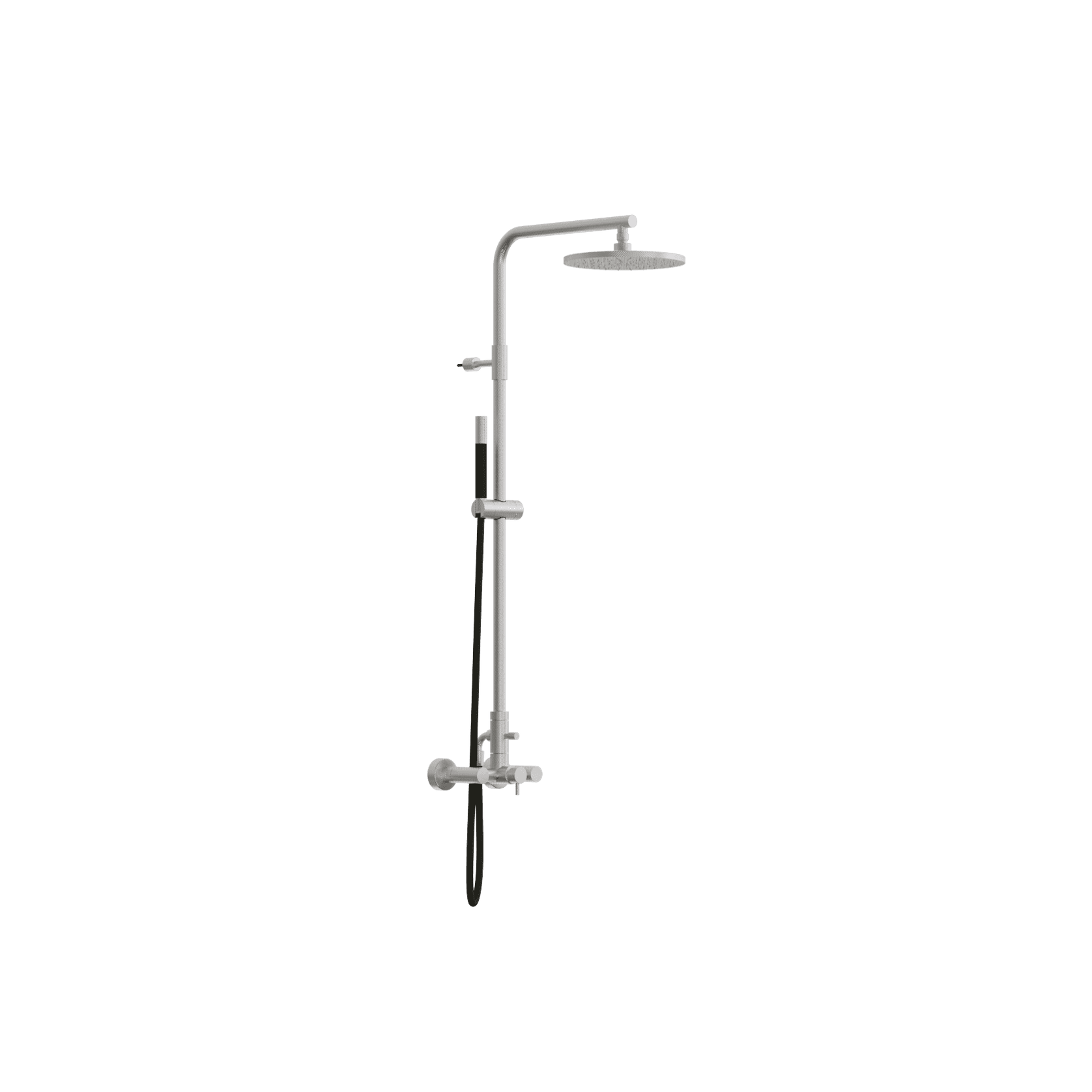 Classy Wall Mount Shower Column With External Mixer & Handshower Polished Stainless Steel gallery detail image