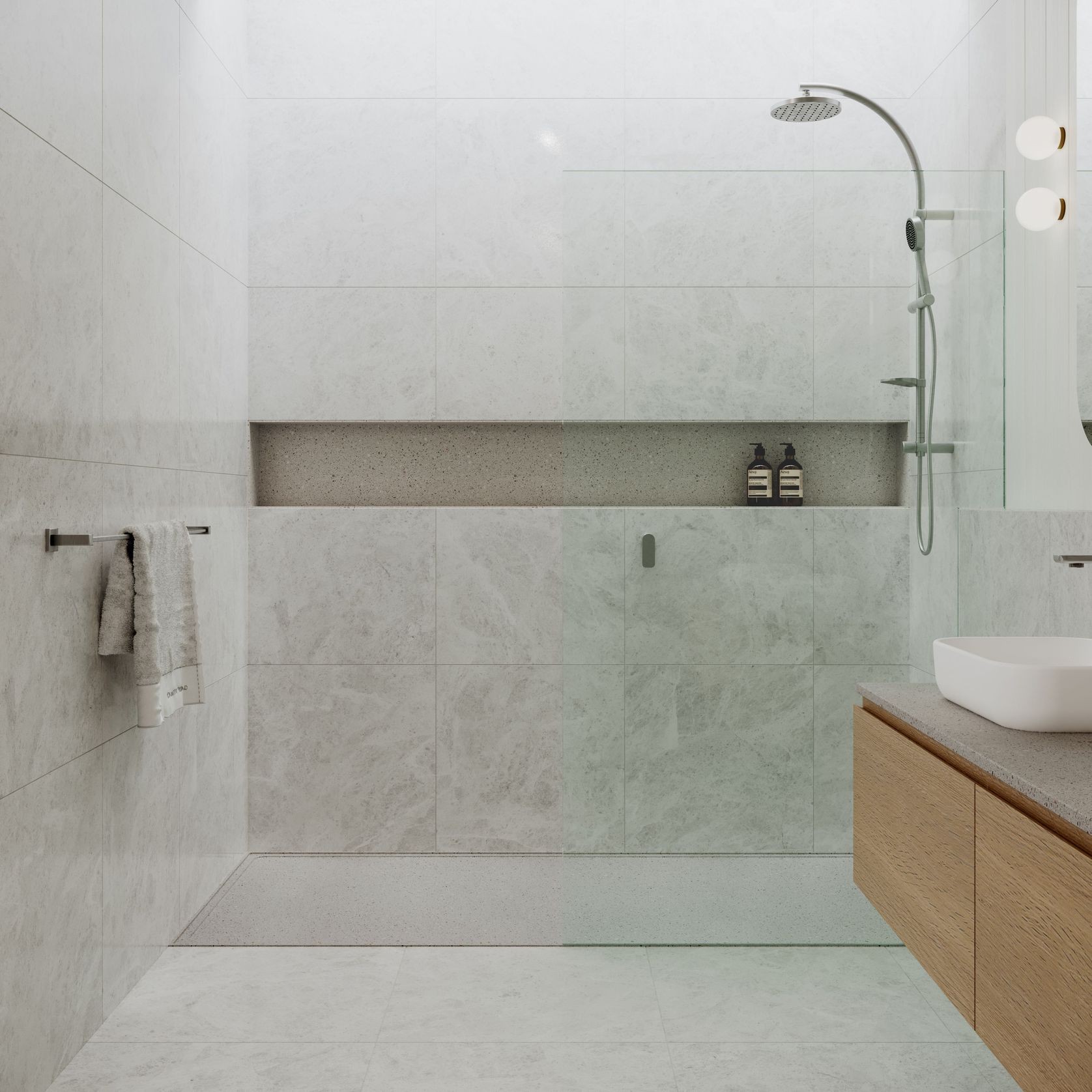 Custom Solid Surface Shower Base | 32 mm gallery detail image