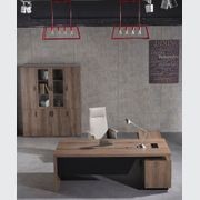 BALDER Executive Desk with Left Return 1.8-2.0M - Warm Oak & Black gallery detail image