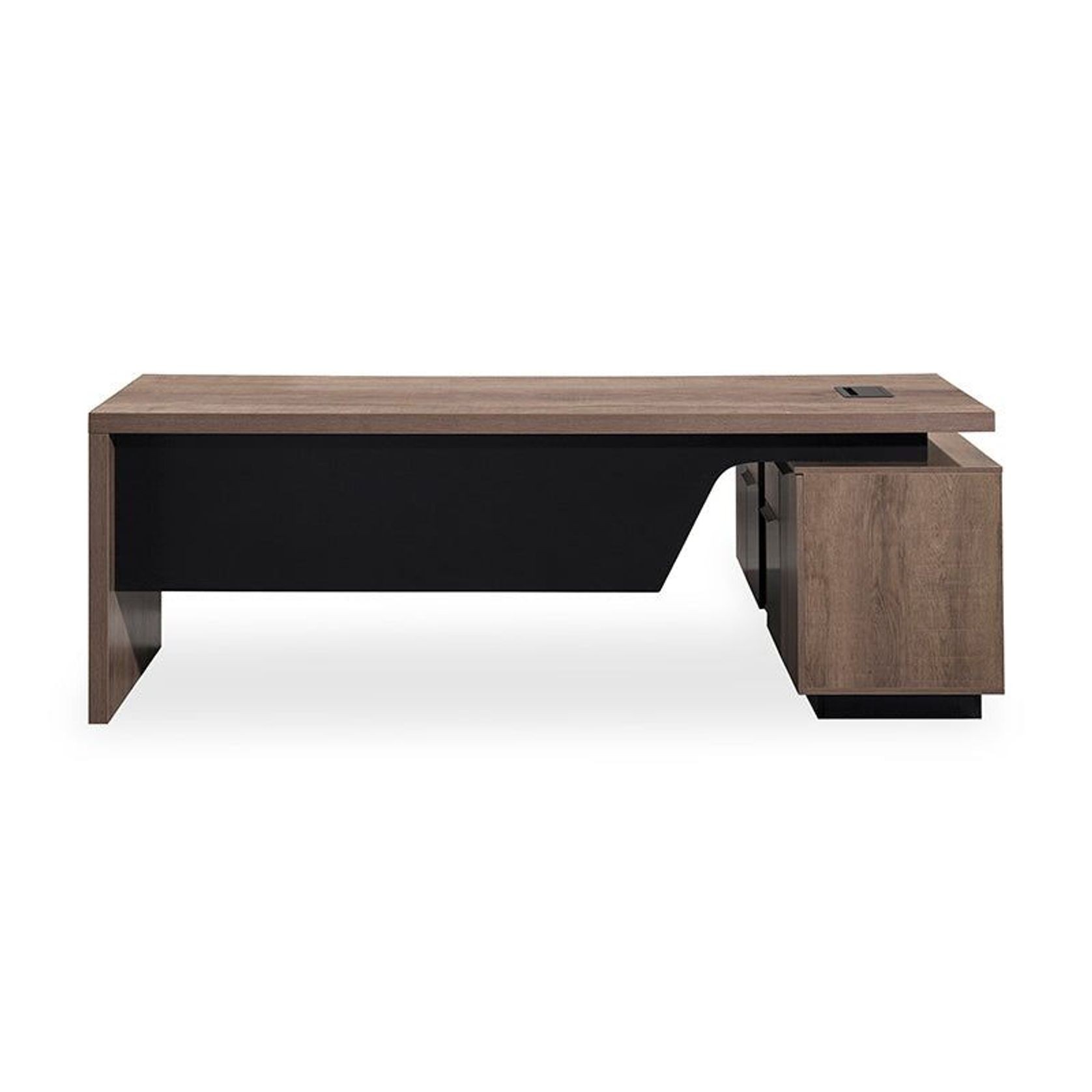 BALDER Executive Desk with Left Return 1.8-2.0M - Warm Oak & Black gallery detail image