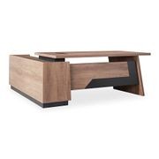 SUTTON Executive Desk with Right Return 1.8M - 2.0M - Warm Oak & Black gallery detail image