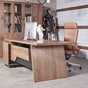 SUTTON Executive Desk with Right Return 1.8M - 2.0M - Warm Oak & Black gallery detail image