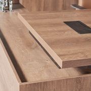 SUTTON Executive Desk with Left Return 180-200cm - Warm Oak & Black gallery detail image