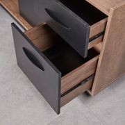 SUTTON Executive Desk with Left Return 180-200cm - Warm Oak & Black gallery detail image