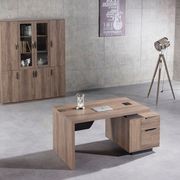 KELLEN Executive Desk with Right Return 1.6-1.8M - Warm Oak & Black gallery detail image