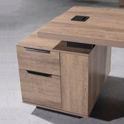 KELLEN Executive Desk with Left Return 1.6-1.8M - Warm Oak & Black gallery detail image