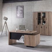 KELLEN Executive Desk with Left Return 1.6-1.8M - Warm Oak & Black gallery detail image