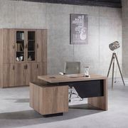 KELLEN Executive Desk with Right Return 1.6-1.8M - Warm Oak & Black gallery detail image