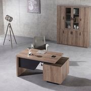 KELLEN Executive Desk with Left Return 1.6-1.8M - Warm Oak & Black gallery detail image