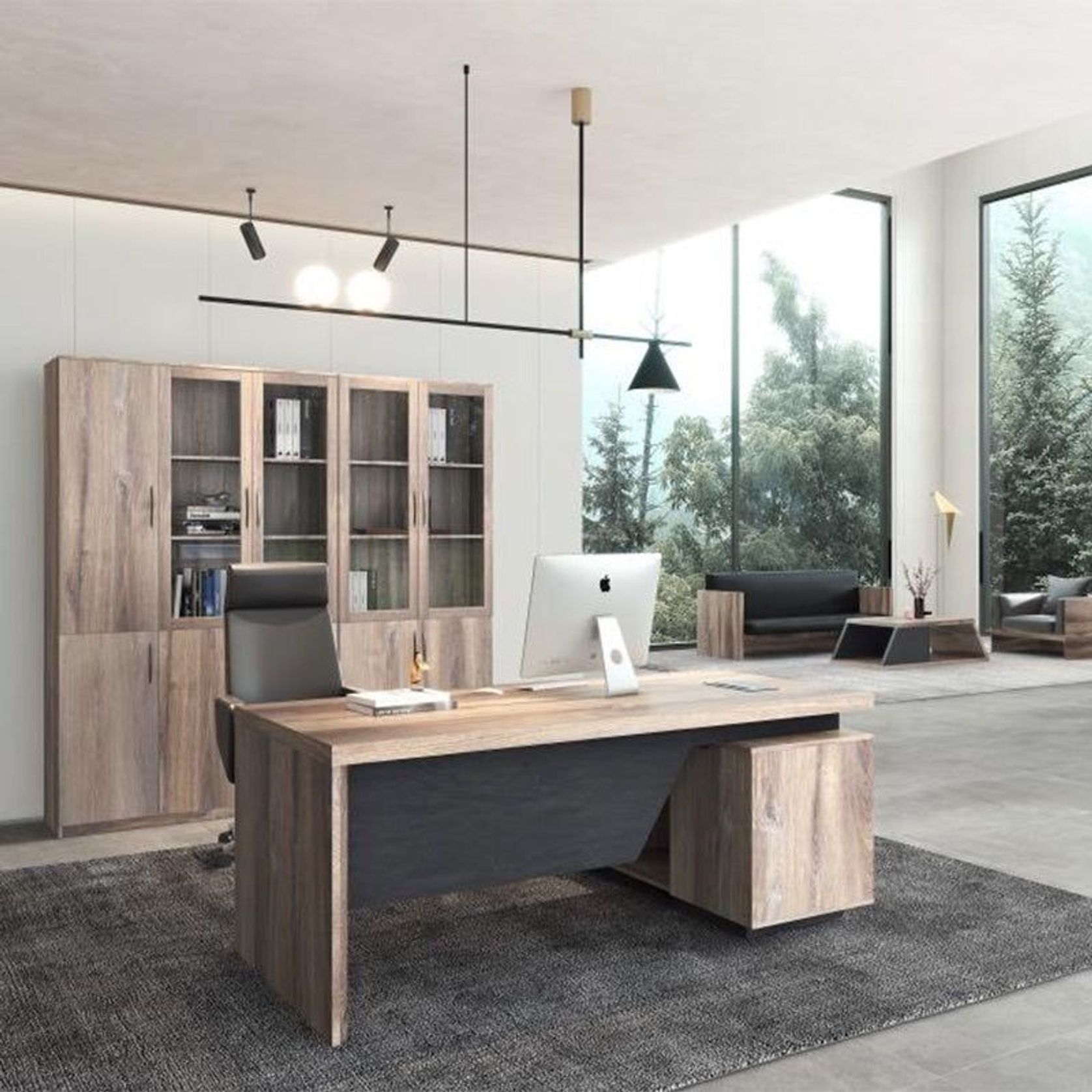 KELLEN 2 Door Display Unit 80cm - Warm Oak gallery detail image