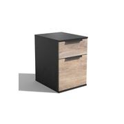 TRIBECA 2 Drawer Filing Cabinet - Warm Oak & Black gallery detail image