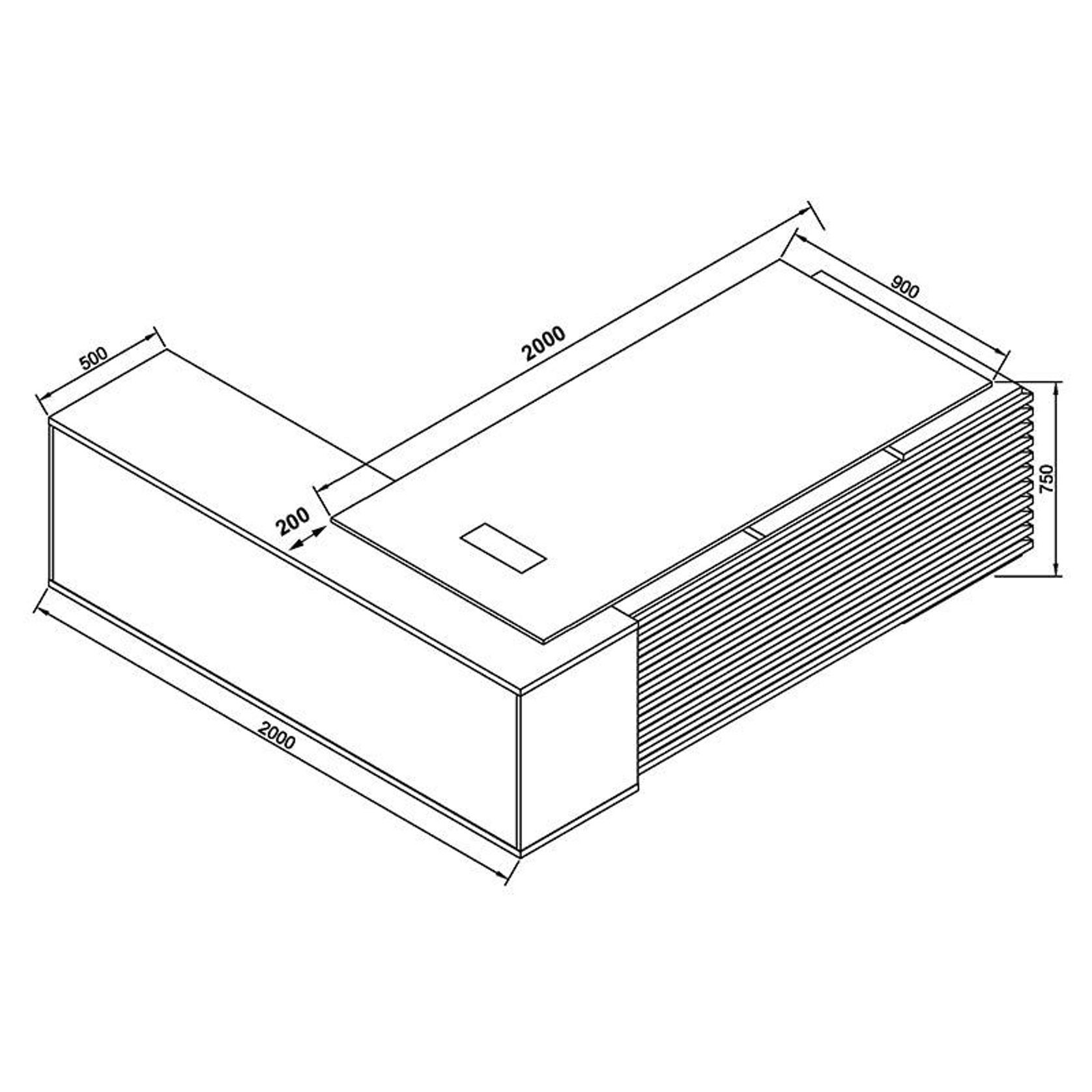 PHOENIX Executive Desk with Right Return 2.2M - Warm Oak & Black gallery detail image