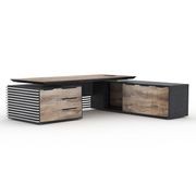 PHOENIX Executive Desk with Right Return 2.8M - Warm Oak & Black gallery detail image