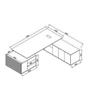 PHOENIX Executive Desk with Right Return 2.8M - Warm Oak & Black gallery detail image