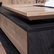 PHOENIX Executive Desk with Right Return 2.8M - Warm Oak & Black gallery detail image
