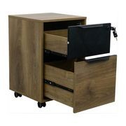 Daxton Mobile Cabinet 41cm - Warm Oak & Black gallery detail image