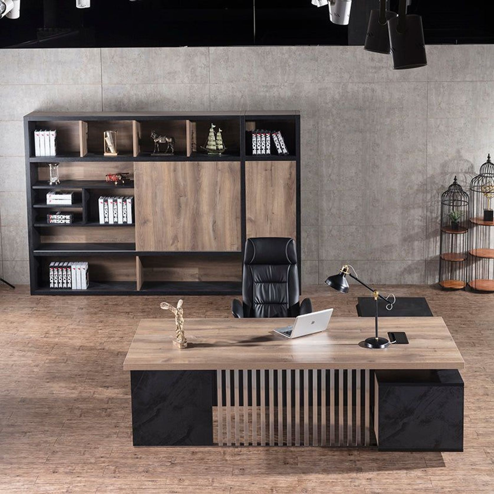 DAXTON Display Unit 2.4M - Warm Oak & Black gallery detail image