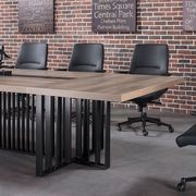 VIDAL Boardroom Table 3.6cm x 1.2m - Warm Oak & Black gallery detail image