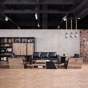 FRANCO Single Seater Sofa - Warm Oak & Black gallery detail image