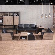 FRANCO Single Seater Sofa - Warm Oak & Black gallery detail image