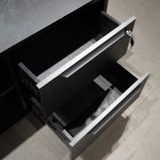 DAXTON Black Executive Desk with Right Return 2.4M - Black Concrete gallery detail image
