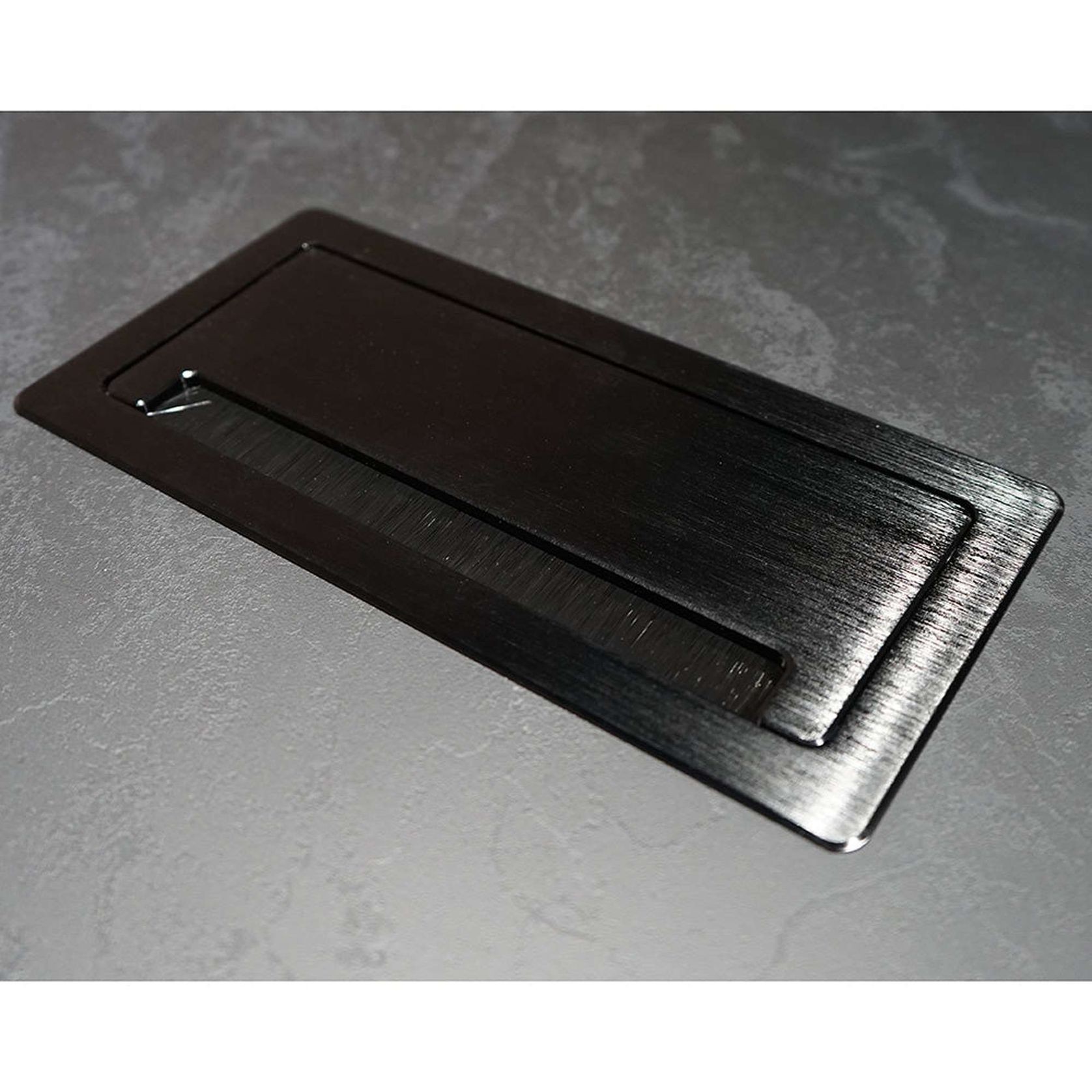 DAXTON Black Executive Desk with Right Return 2.4M - Black Concrete gallery detail image