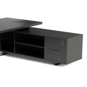 DAXTON Black Executive Desk with Right Return 2.4M - Black Concrete gallery detail image