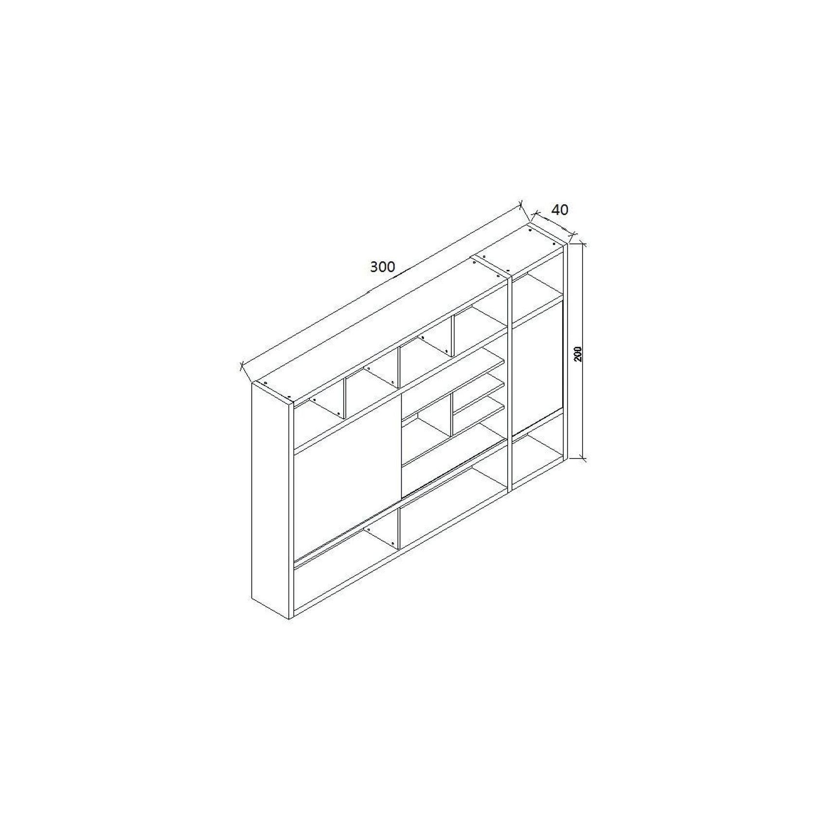 PHOENIX Display Wall Unit 3.0M - Warm Oak & Black gallery detail image