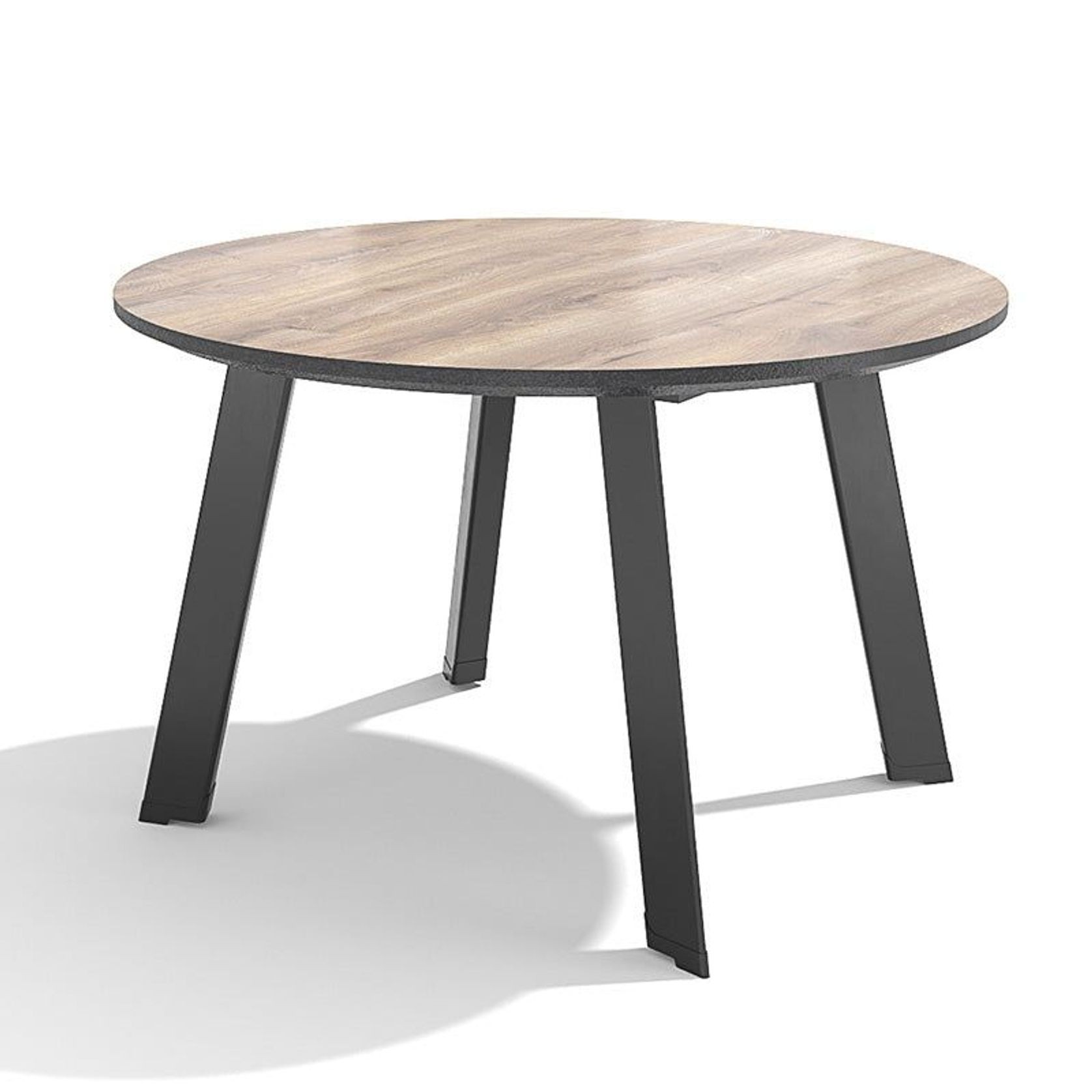 MARCO Round Boardroom/ Dining Table 1.2M - Warm Oak & Black gallery detail image