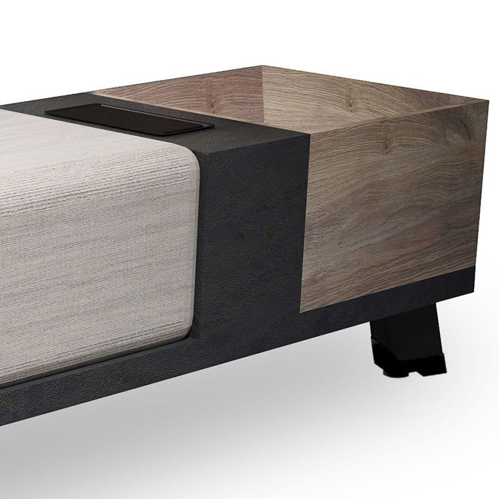 HALDIS Bench 180cm - Warm Oak & Black gallery detail image
