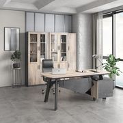 ARTO Executive Office Desk with Reversible Return 1.8M - 2.0M - Warm Oak & Black gallery detail image