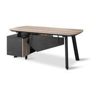 ARTO Executive Office Desk with Reversible Return 1.8M - 2.0M - Warm Oak & Black gallery detail image