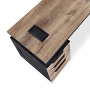 ARTO Single Workstation Desk with Left Cabinet 1.2M - Warm Oak & Black gallery detail image