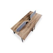 ARTO 4 People Back to Back Workstation 2 Cabinets 2.4M - Warm Oak & Black gallery detail image