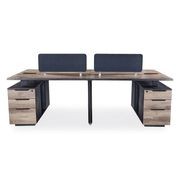 ARTO 4 people Back to Back Workstation 4 Cabinets 2.4M - Warm Oak & Black gallery detail image