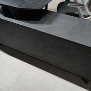 ARTO Black Executive Office Desk with Reversible Return 180-200cm - Black Concrete gallery detail image