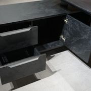 ARTO Black Executive Office Desk with Reversible Return 180-200cm - Black Concrete gallery detail image