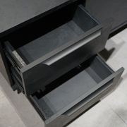 ARTO Black Executive Office Desk with Reversible Return 180-200cm - Black Concrete gallery detail image