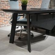 ARTO Black Executive Office Desk with Reversible Return 180-200cm - Black Concrete gallery detail image