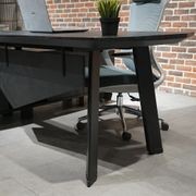 ARTO Black Executive Office Desk with Reversible Return 180-200cm - Black Concrete gallery detail image