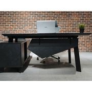 ARTO Black Executive Office Desk with Reversible Return 180-200cm - Black Concrete gallery detail image