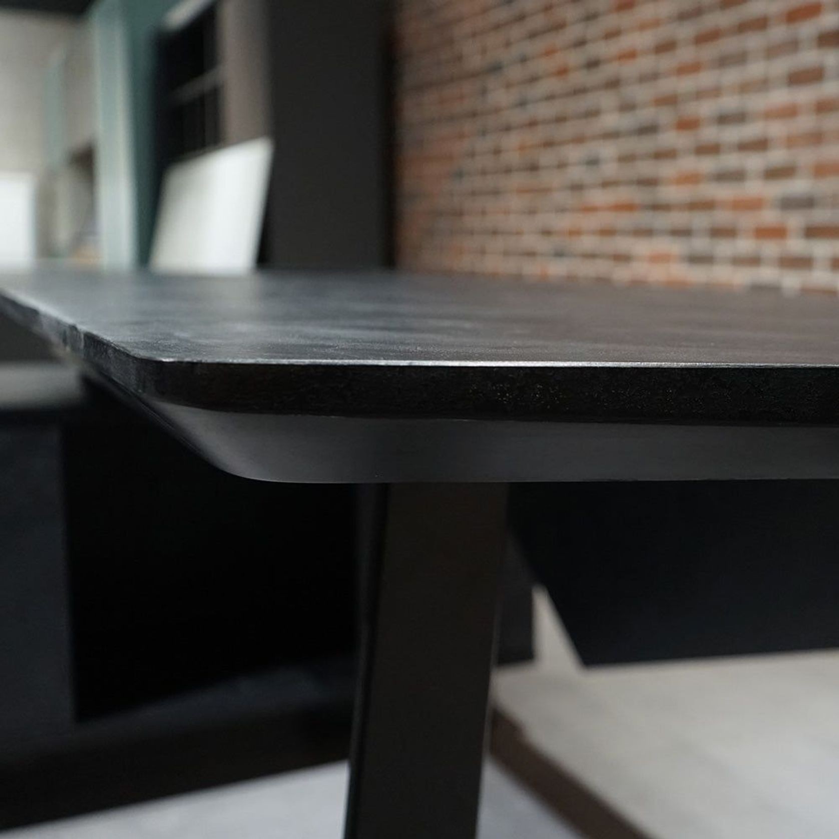ARTO Black Executive Office Desk with Reversible Return 180-200cm - Black Concrete gallery detail image