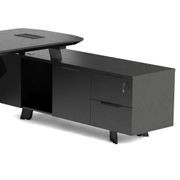 ARTO Black Executive Office Desk with Reversible Return 180-200cm - Black Concrete gallery detail image